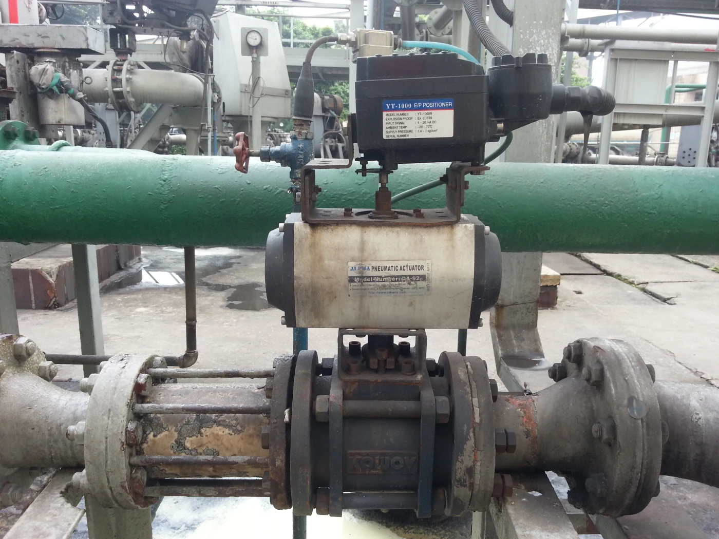 A second installed KOWOV valve and actuator in the same facility